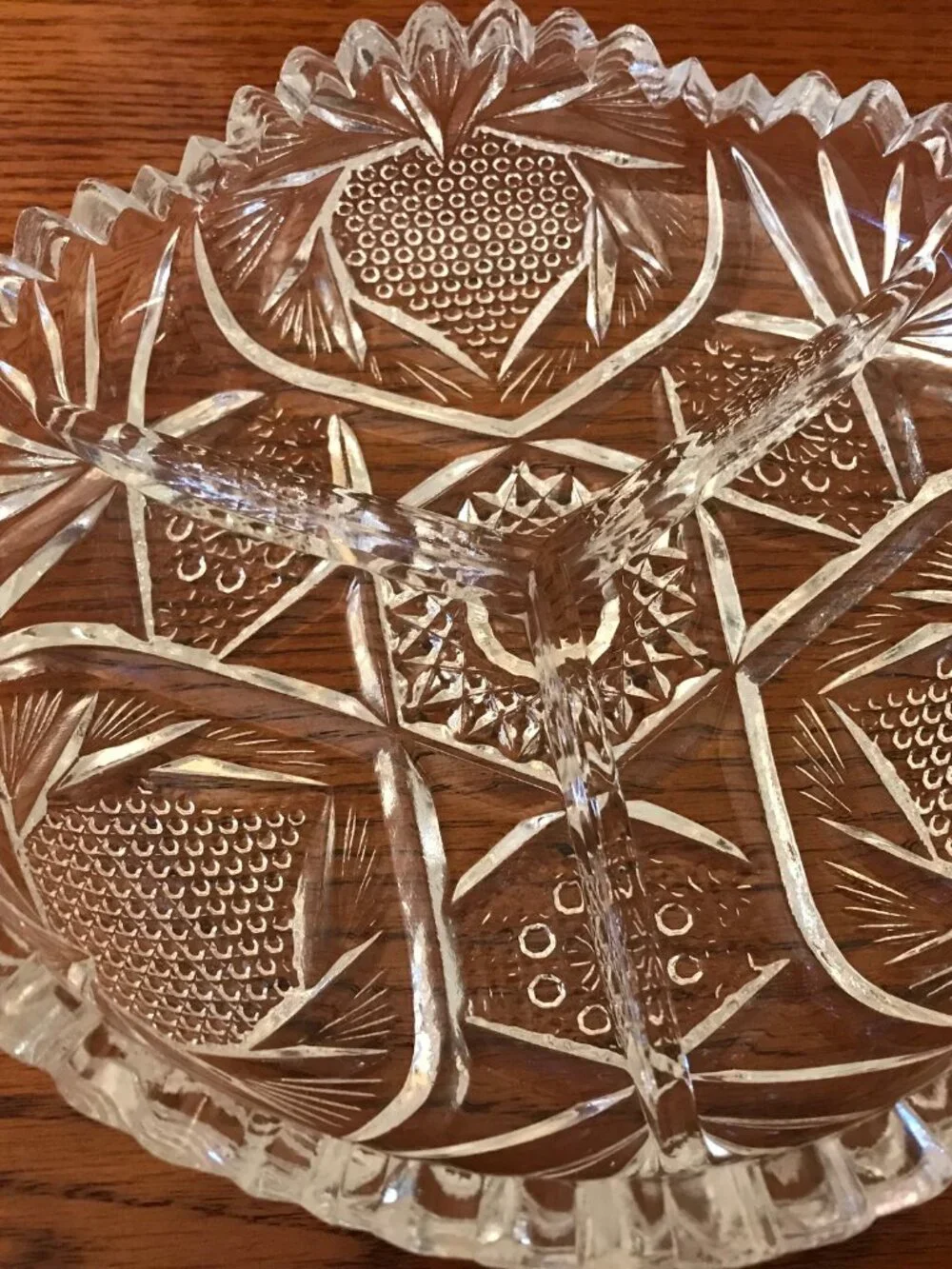 Vintage, Round Crystal Divided Dish